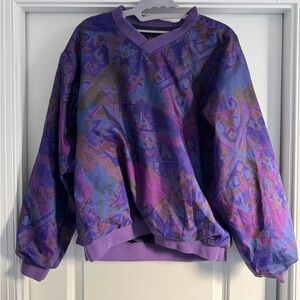 Vintage foresters medium Purple Geometric Women's pullover windbreaker